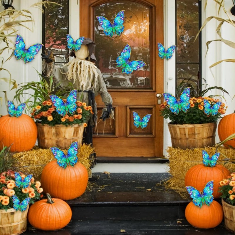 Liwidon Monarch Butterfly Decorations, 24 PCS Monarch Butterfly Wall Decor 3D Fake Butterflies for Crafts Day of The Dead Halloween Party Supplies Autumn Wedding Home Wall Table Bedroom Decorations - Image 2